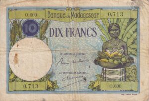 MADAGASCAR 10 Francs 1926-53 P36  F