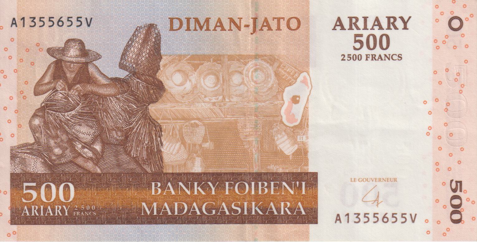 MADAGASCAR 500 Ariary 2004 P88 VF