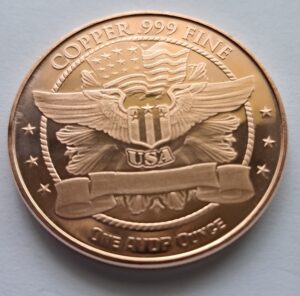Alternative view of USA - MORGAN DOLLAR ROUND - 1 OZ COPPER - BEAUTIFUL!