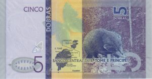 Alternative view of ST.THOMAS AND PRINCE 5 Dobras 2020 UNC - AA Serial no.