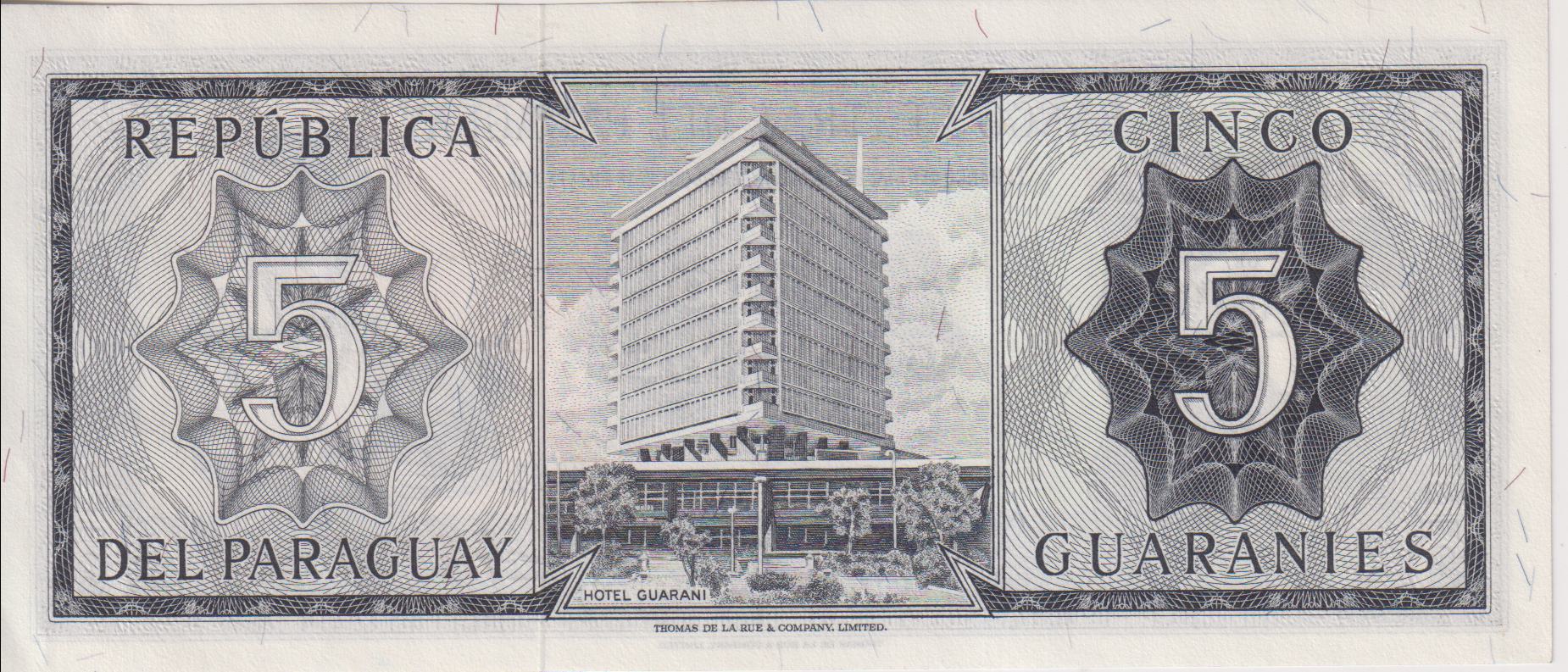 PARAGUAY 5 Guaranies 1963 P195 UNC - Image 2