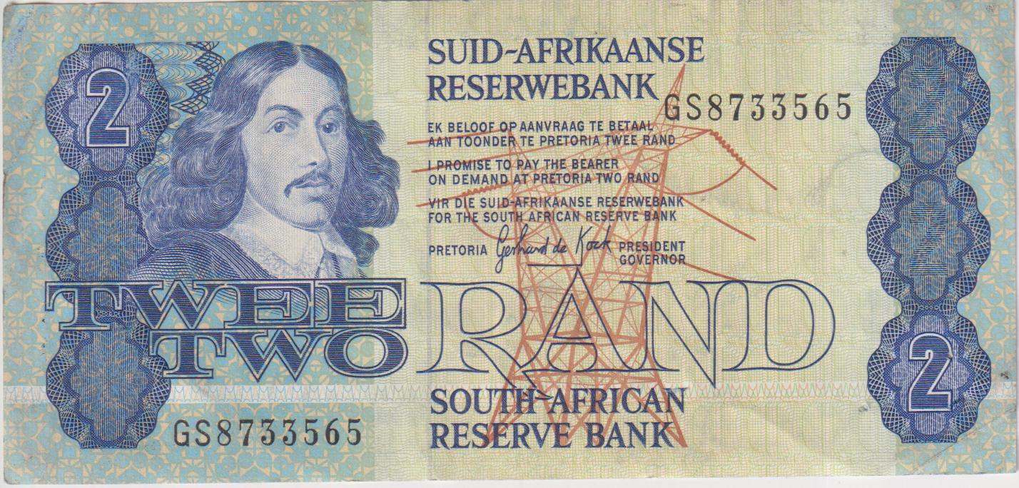SOUTH AFRICA 2 Rand 1989 GPC De Kock #408 GS VF