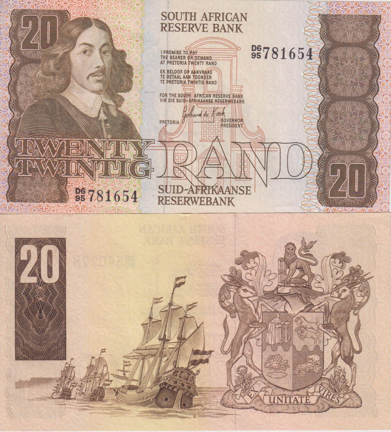 SOUTH AFRICA - 20 RAND GCP De Kock 1984 E/A 681 UNC