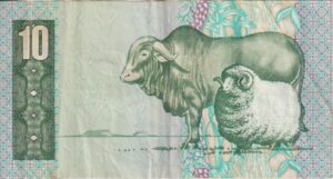 Alternative view of SOUTH AFRICA - 10 RAND GCP De Kock 1985 A/E 542 VF