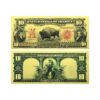 USA DOLLAR GOLD FOIL BANKNOTE 10 DOLLAR - BUFFALO - BISON - BEAUTIFUL GIFT