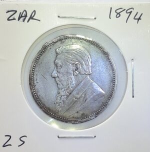 ZUID AFRIKAANSCHE REPUBLIEK - 1894 Silver 0.925 2 Shillings #Z25