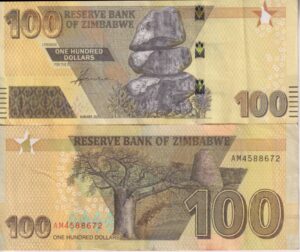 Zimbabwe 100 Dollars 2020 P 106 VF
