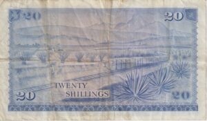 Alternative view of KENYA 20 Shillings 1971 P8 VG