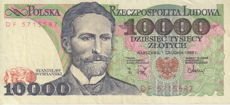 POLAND 10 000 Zlotys 1988 P151 VF