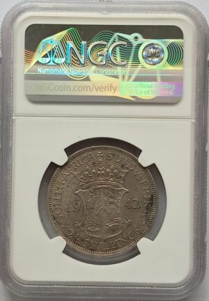 Alternative view of UNION OF SOUTH AFRICA - 1942 0.500 Silver 2½ Shillings NGC SLABBED AU58
