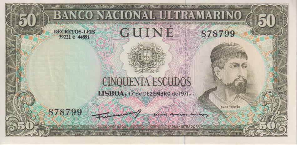 Portuguese Guinea 50 Escudos 1971 P-44a.3 UNC