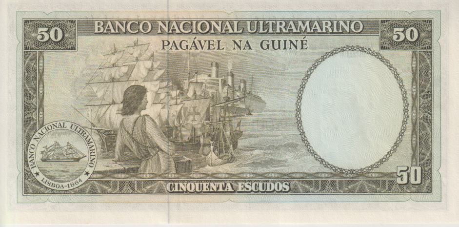 Portuguese Guinea 50 Escudos 1971 P-44a.3 UNC - Image 2