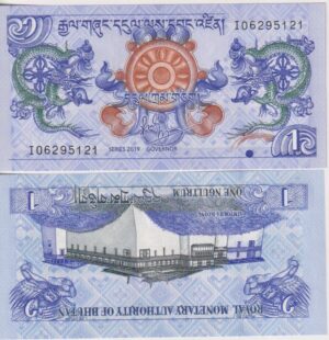 Bhutan 1 Ngultrum 2019 / 2021 P 27 New Sign UNC