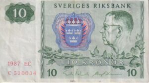 SWEDEN 10 Kronon 1987 P53e.5 VF