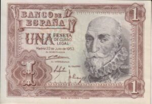 SPAIN 1 Peseta 1953 P144 XF
