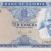 Zambia 10 Kwacha ND (1976) – P-22a – VERY SCARCE – Choice UNC Condition