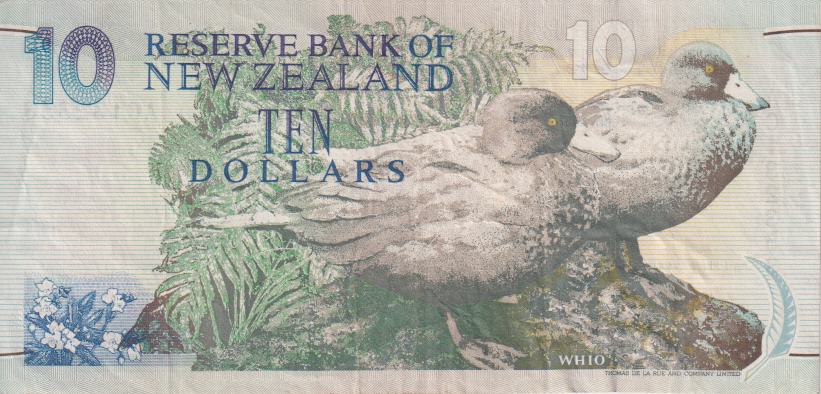 NEW ZEALAND 10 DOLLAR 1993-98 P178a VF - Image 2