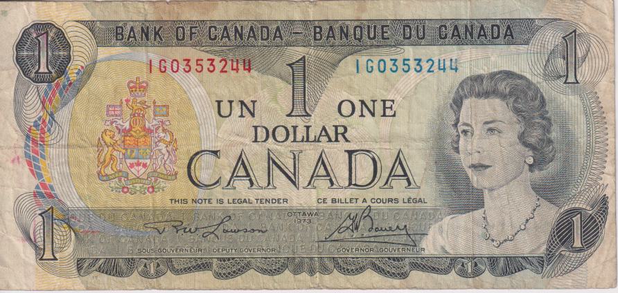 CANADA 1 DOLLAR 1973 P85a F