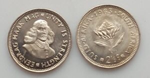 SOUTH AFRICA 1963 2½ cent #R12 UNC - Silver 0.500, Copper 0.500