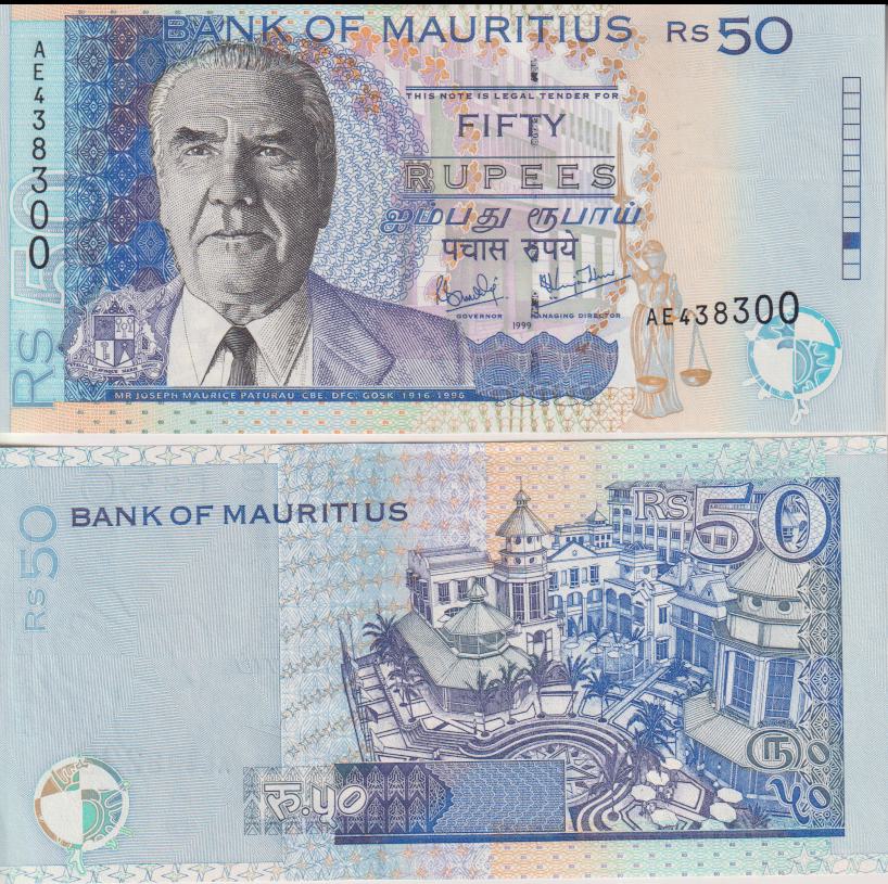 Mauritius 50 Rupees 1999-2009 P50 UNC