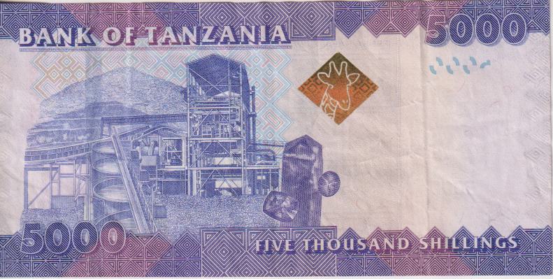 TANZANIA 5000 shillings 2010 P43a VF - Image 2