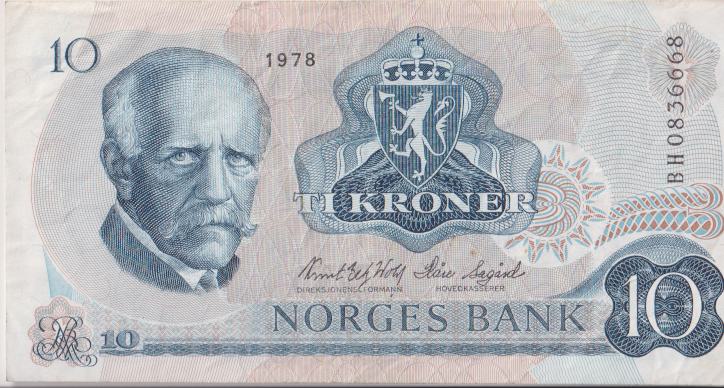 NORWAY 10 Kronor 1978 P36c VF