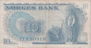 Alternative view of NORWAY 10 Kronor 1975 P36b VF
