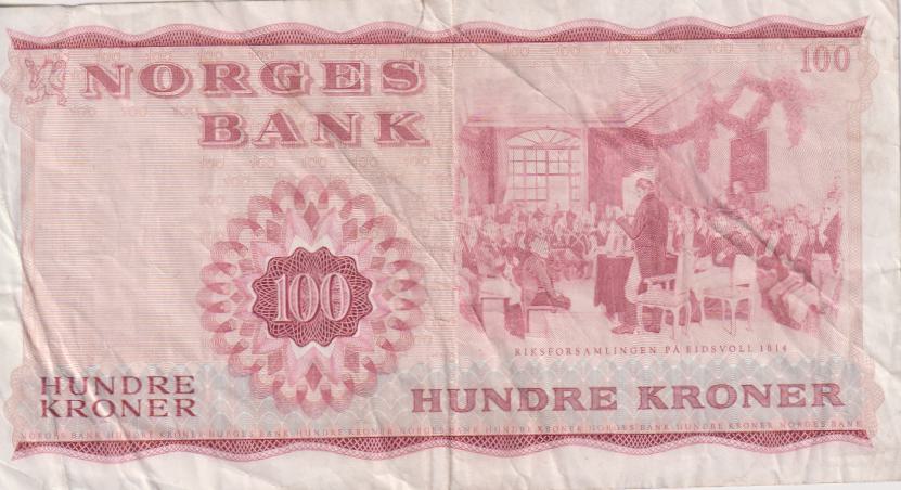 NORWAY 100 Kronor 1977 P38h VG - Image 2