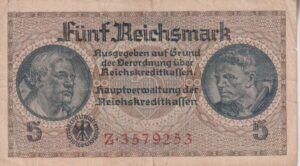 GERMANY - Reichsbanknote - 5 Reichsmark 1940-45  P#R138  F (World War 2)