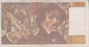 Alternative view of FRANCE 100 Francs -Delacroix 1991 P154  VF