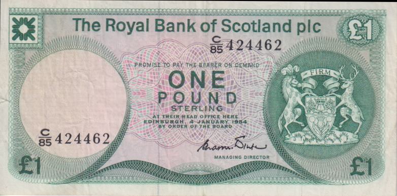 SCOTLAND £1 One Pound 1982 P231 F