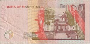 Alternative view of MAURITIUS 100 Rupees Banknote 2001 P51 VF