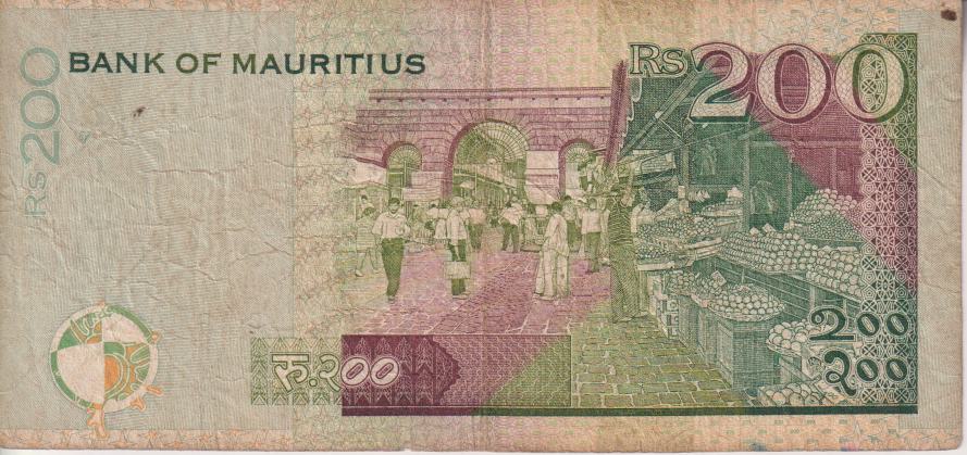 MAURITIUS 200 Rupees Banknote 2007 P52 VF - Image 2