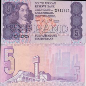 SOUTH AFRICA 5 Rand 1984 GPC.De Kock Uncirculated-new