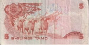 Alternative view of KENYA 5 Shillings 1981 P19 VF