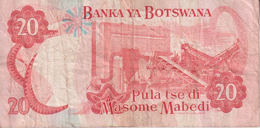 BOTSWANA 20 Pula 1992 P13a F - Image 2