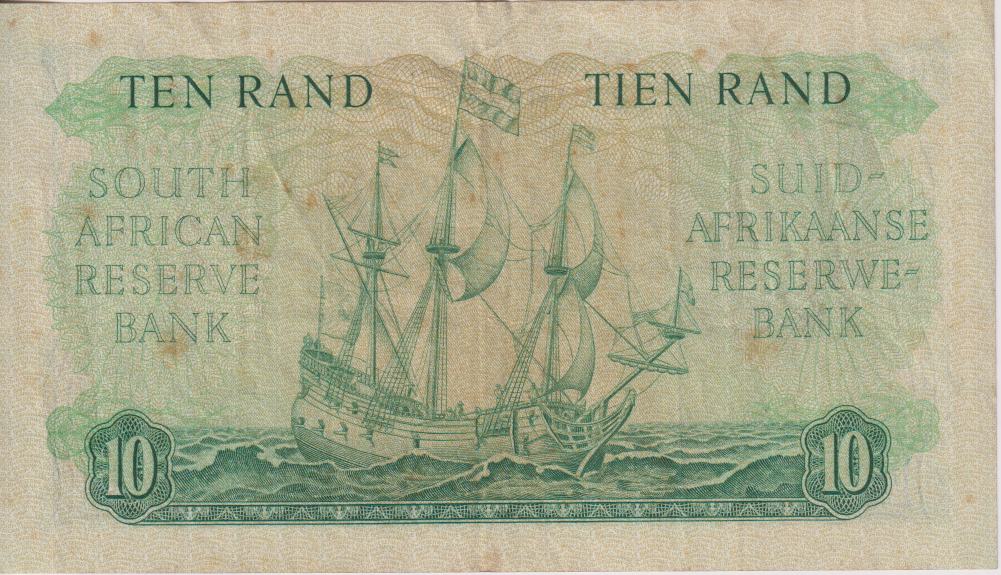 SOUTH AFRICA 10 Rand 1962 G.Rissik #498 C/36 648792 A/E VF - Image 2