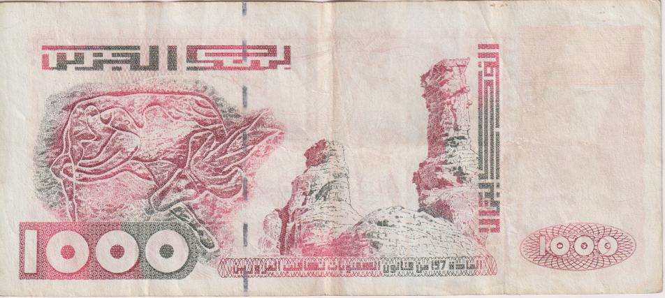ALGERIA 1000 Dinars 1998 P142b VF - Image 2