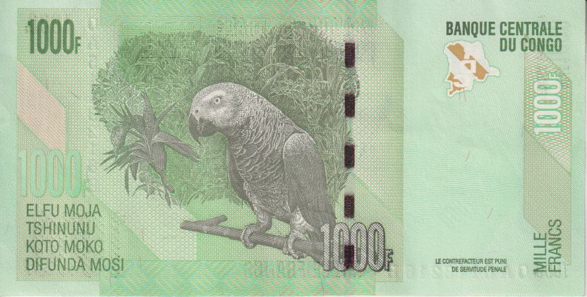 CONGO (DRC) 1000 Francs 2013 P101b UNC - Image 2