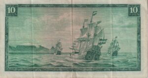 Alternative view of SOUTH AFRICA 10 Rand 1975  TW de Jongh #520 C/454 759480 A/E  VF