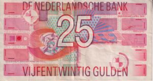 NETHERLANDS 25 GULDEN 1989 P100 VF