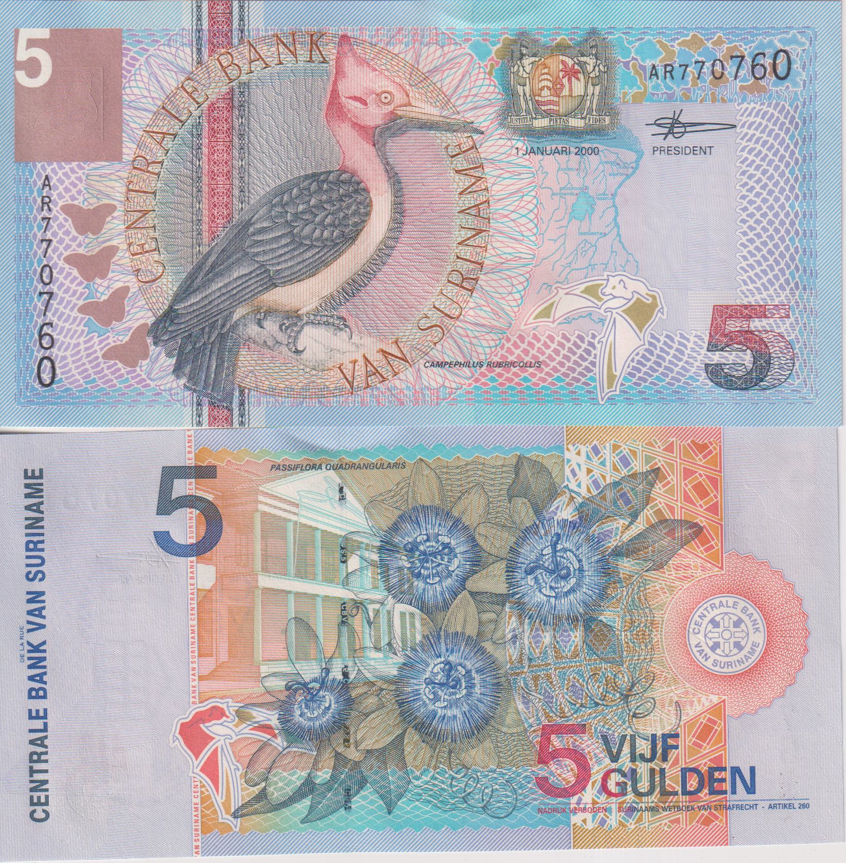 Suriname 5 Gulden 2000 P-146 UNC