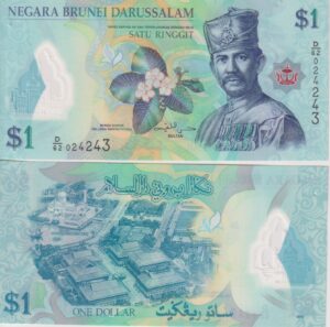Brunei 1 Dollar (Ringgit) 2019 P35 UNC (POLYMER)
