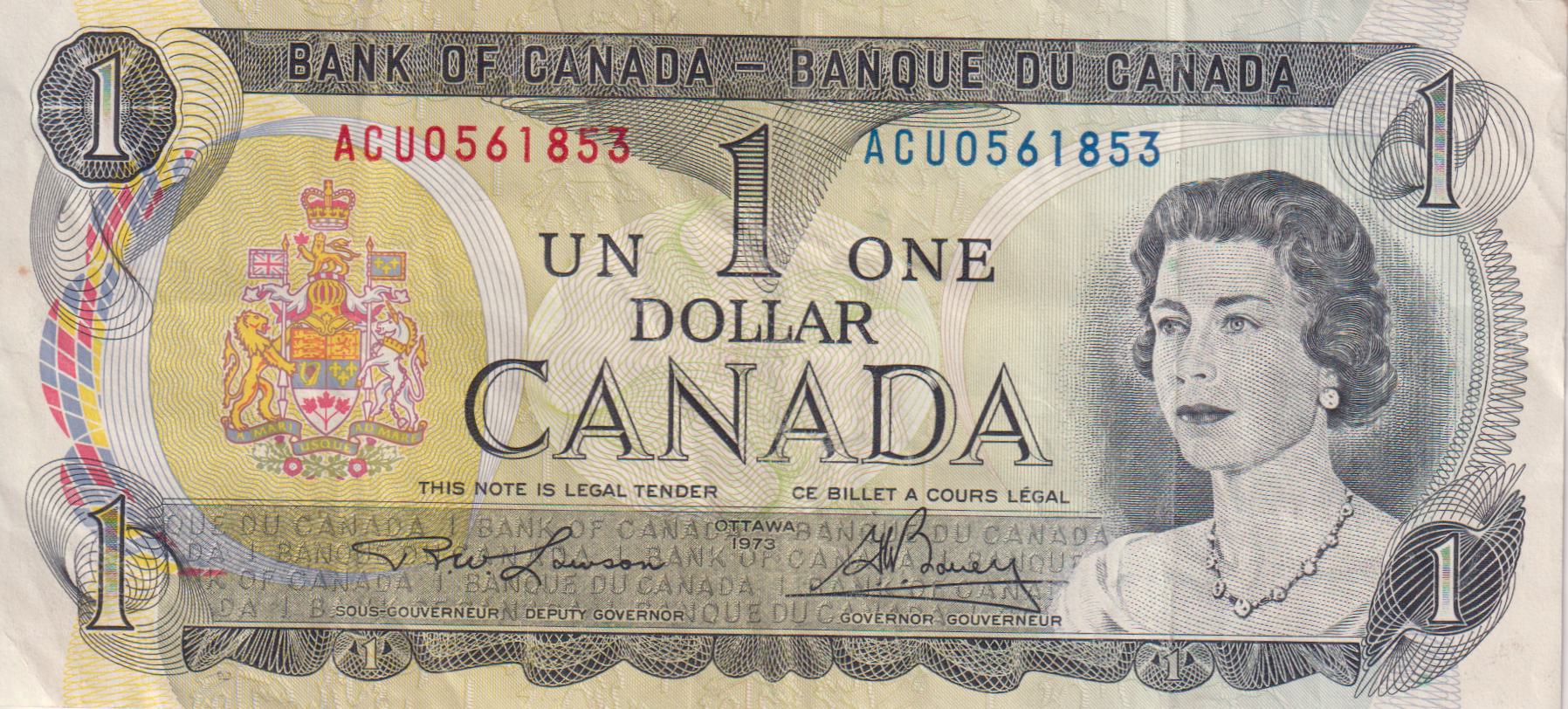CANADA 1 Dollar 1973 P85 VF