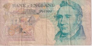 Alternative view of Bank of England Great Britain 5 Pound 1993-98 `Kentfield` P382Aa VF