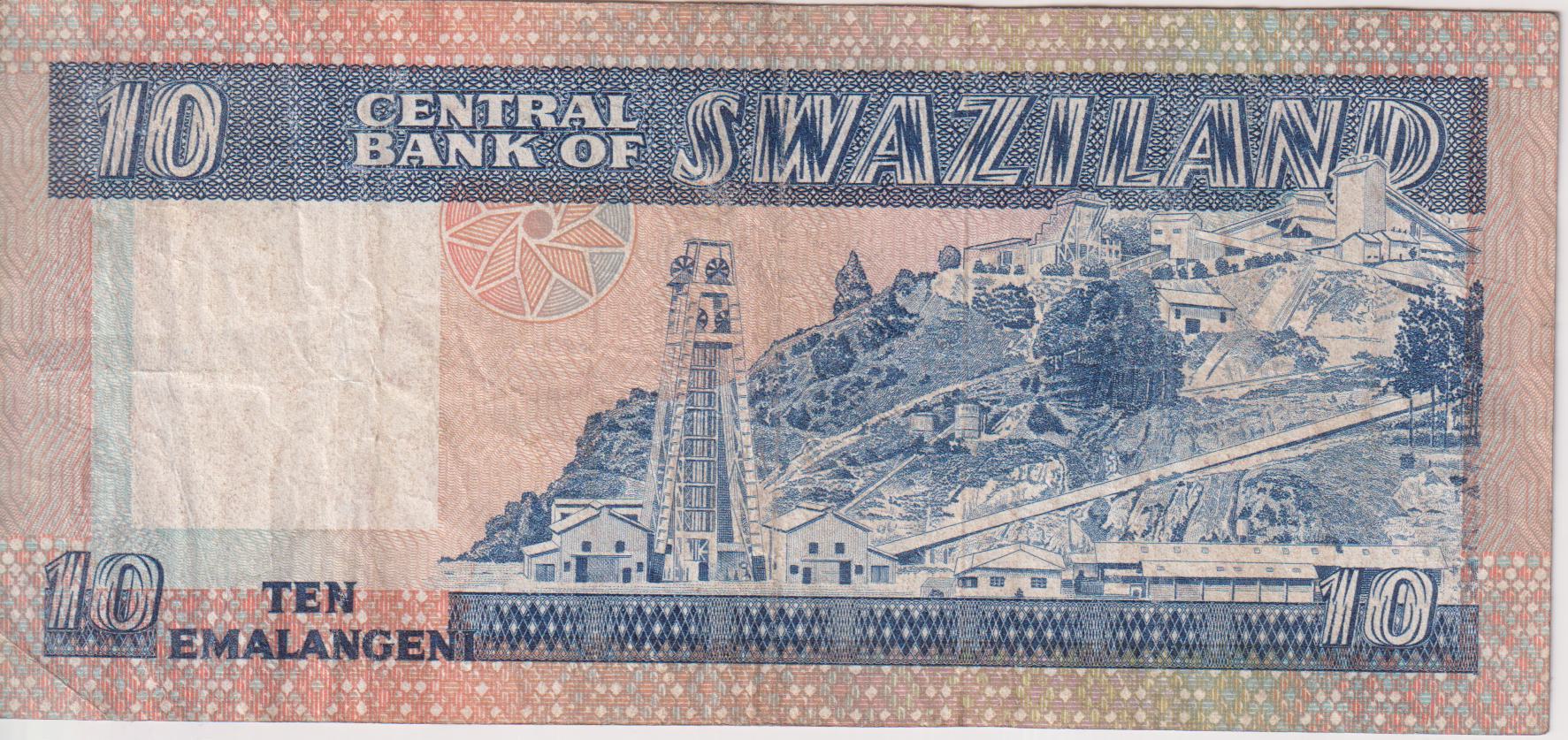 SWAZILAND 10 Emalangeni 1982-85 P10 VF - Image 2