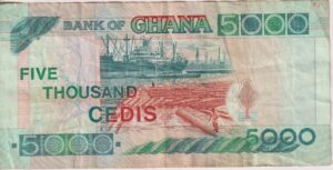 Alternative view of Ghana 5000 Cedis 2001 P34h VF