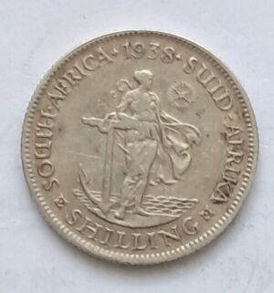 UNION OF SOUTH AFRICA - 1 Shilling 1938, Silver 0.800, Copper 0.200