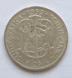 UNION OF SOUTH AFRICA - 2 Shilling 1952, Silver 0.500, Copper 0.500