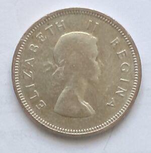 Alternative view of UNION OF SOUTH AFRICA - 2 Shilling 1954, Silver 0.500, Copper 0.500